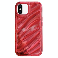 For iPhone X / XS Laser Sequin Waves TPU Phone Case(Red)