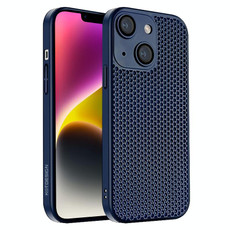 For iPhone 14 Honeycomb Radiating PC Phone Case(Blue)