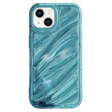 For iPhone 14 Plus Laser Sequin Waves TPU Phone Case(Blue)