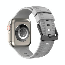 Tire Texture Silicone Watch Band For Apple Watch SE 2022 44mm(Fog Grey)