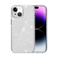 For iPhone 15 Plus Shockproof Terminator Glitter Powder Phone Case(White)