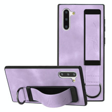 For Samsung Galaxy Note10 Wristband Holder Leather Back Phone Case(Purple)