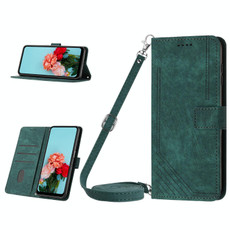 For Infinix Hot 30 Skin Feel Stripe Pattern Leather Phone Case with Lanyard(Green) For Infinix Hot 30 Skin Feel Stripe Pattern Leather Phone Case with Lanyard(Green)