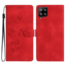 For Samsung Galaxy M53 Flower Butterfly Embossing Pattern Leather Phone Case(Red) For Samsung Galaxy M53 Flower Butterfly Embossing Pattern Leather Phone Case(Red)