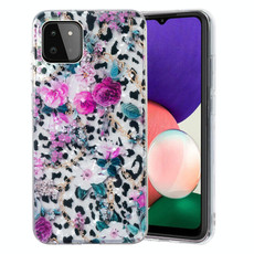 For Samsung Galaxy A22 5G IMD Shell Pattern TPU Phone Case(Leopard Flower)