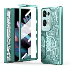 For OPPO Find N2 Mechanical Legend Integrated Electroplating All-inclusive Phone Case(Green)