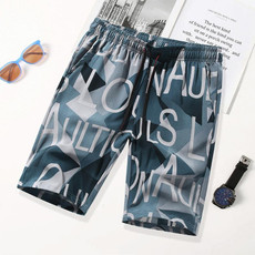 Men Summer Thin Straight Leg Casual Shorts, Size:XXXL(Light Blue)