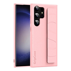 For Samsung Galaxy S23+ 5G Skin Elastic Wrist Grip Back Cover Phone Case(Pink) For Samsung Galaxy S23+ 5G Skin Elastic Wrist Grip Back Cover Phone Case(Pink)