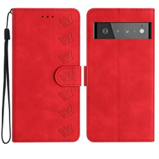 For Google Pixel 6 Pro Seven Butterflies Embossed Leather Phone Case(Red) For Google Pixel 6 Pro Seven Butterflies Embossed Leather Phone Case(Red)