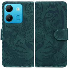 For Infinix Smart 7 African Tiger Embossing Pattern Flip Leather Phone Case(Green)