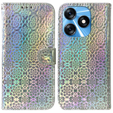 For Tecno Spark 10 / Spark 10C Colorful Magnetic Buckle Leather Phone Case(Silver)