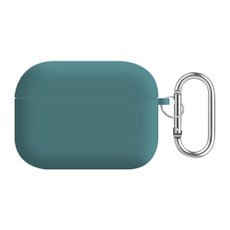 For AirPods Pro PC Lining Silicone Bluetooth Earphone Protective Case(Pine Needle Green)