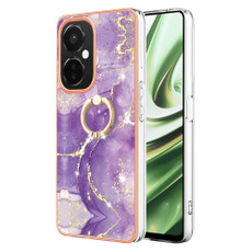 For OnePlus Nord CE 3 5G/CE 3 Lite 5G Electroplating Marble IMD TPU Phone Case with Ring Holder(Purple 002) For OnePlus Nord CE 3 5G/CE 3 Lite 5G Electroplating Marble IMD TPU Phone Case with Ring Holder(Purple 002)