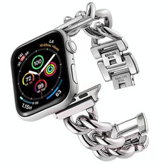 Big Denim Chain Metal Watch Band For Apple Watch SE 2022 44mm(Silver) Big Denim Chain Metal Watch Band For Apple Watch SE 2022 44mm(Silver)
