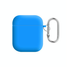 For AirPods 2 / 1 PC Lining Silicone Bluetooth Earphone Protective Case(Wave Blue)