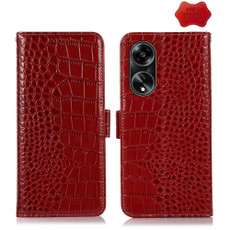 For OPPO A1 5G Crocodile Top Layer Cowhide Leather Phone Case(Red) For OPPO A1 5G Crocodile Top Layer Cowhide Leather Phone Case(Red)