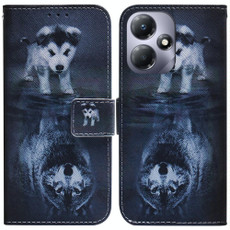 For Infinix Hot 30 Play Coloured Drawing Flip Leather Phone Case(Wolf and Dog) For Infinix Hot 30 Play Coloured Drawing Flip Leather Phone Case(Wolf and Dog)
