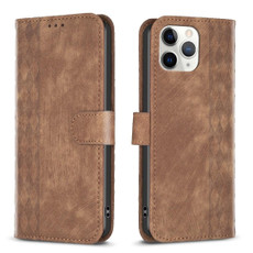 For iPhone 11 Pro Plaid Embossed Leather Phone Case(Brown) For iPhone 11 Pro Plaid Embossed Leather Phone Case(Brown)