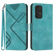 For Samsung Galaxy A23 4G Line Pattern Skin Feel Leather Phone Case(Light Blue) For Samsung Galaxy A23 4G Line Pattern Skin Feel Leather Phone Case(Light Blue)