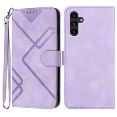 For Samsung Galaxy A24 4G Line Pattern Skin Feel Leather Phone Case(Light Purple) For Samsung Galaxy A24 4G Line Pattern Skin Feel Leather Phone Case(Light Purple)