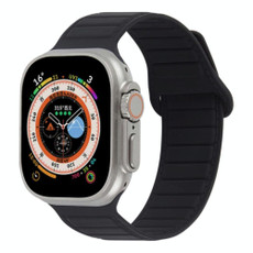 For Apple Watch SE 2022 44mm Loop Magnetic Silicone Watch Band(Black) For Apple Watch SE 2022 44mm Loop Magnetic Silicone Watch Band(Black)