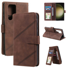 For Samsung Galaxy S23 Ultra 5G Skin Feel Multi-card Wallet Leather Phone Case(Brown) For Samsung Galaxy S23 Ultra 5G Skin Feel Multi-card Wallet Leather Phone Case(Brown)
