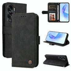 For Honor X50i 5G Skin Feel Life Tree Metal Button Leather Phone Case(Black)