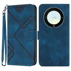 For Honor Magic5 Lite 5G Line Pattern Skin Feel Leather Phone Case(Royal Blue) For Honor Magic5 Lite 5G Line Pattern Skin Feel Leather Phone Case(Royal Blue)