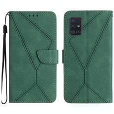 For Samsung Galaxy A51 4G Stitching Embossed Leather Phone Case(Green)