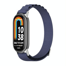 For Xiaomi Mi Band 8 Mijobs Nylon Breathable Watch Band(Blue Silver) For Xiaomi Mi Band 8 Mijobs Nylon Breathable Watch Band(Blue Silver)
