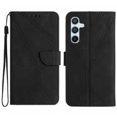 For Samsung Galaxy F14 5G Stitching Embossed Leather Phone Case(Black)