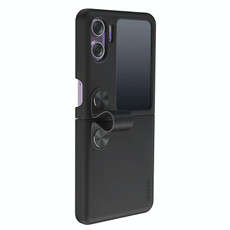 For OPPO Find N2 Flip NILLKIN Skin Feel Liquid Silicone Phone Case With Finger Strap(Black)
