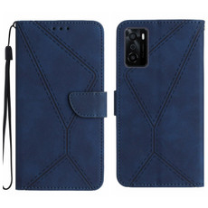 For OPPO A55s JP Stitching Embossed Leather Phone Case(Blue) For OPPO A55s JP Stitching Embossed Leather Phone Case(Blue)