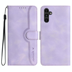 For Samsung Galaxy A24 4G Heart Pattern Skin Feel Leather Phone Case(Purple) For Samsung Galaxy A24 4G Heart Pattern Skin Feel Leather Phone Case(Purple)