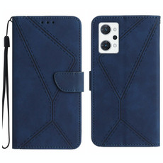 For OPPO Reno7 A JP Stitching Embossed Leather Phone Case(Blue) For OPPO Reno7 A JP Stitching Embossed Leather Phone Case(Blue)