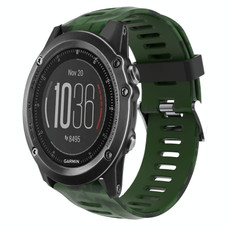For Garmin Fenix 3 HR 26mm Camouflage Printed Silicone Watch Band(Army Green+Army Camouflage)