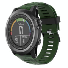 For Garmin Fenix 3 Sapphire 26mm Camouflage Printed Silicone Watch Band(Army Green+Army Camouflage)