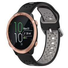 For Garmin Forerunner 645 Music 20mm Breathable Two-Color Silicone Watch Band(Black+Grey)