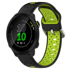 For Garmin Forerunner 158 20mm Breathable Two-Color Silicone Watch Band(Black+Lime Green)