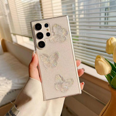 For Samsung Galaxy S20 Clear Crystal Butterflies TPU Phone Case(Transparent)