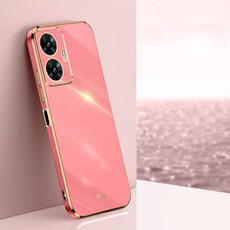 For Realme C55 XINLI Straight Edge 6D Electroplate TPU Phone Case(Hawthorn Red)