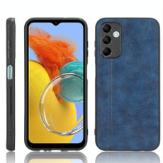 For Samsung Galaxy M14 5G Sewing Cow Pattern Skin PC + PU + TPU Phone Case(Blue) For Samsung Galaxy M14 5G Sewing Cow Pattern Skin PC + PU + TPU Phone Case(Blue)