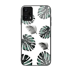 For Xiaomi Redmi Note 12 Turbo Colorful Painted Glass Phone Case(Banana Leaf)