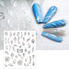 TH-1094 10pcs Frosted Transparent Back Adhesive Bronzing Smudged Nail Art Sticker