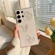 For Samsung Galaxy S21 5G Clear Crystal Butterflies TPU Phone Case(Transparent)
