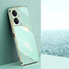For Realme C55 XINLI Straight Edge 6D Electroplate TPU Phone Case(Mint Green)