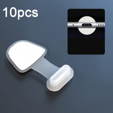 10pcs USB-C/Type-C  Mobile Phone Charging Port Silicone Anti-Dust Plug Back-adhesive Loss-proof Cover(Transparent)