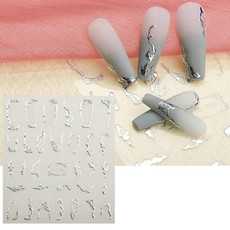 TH-1106 10pcs Frosted Transparent Back Adhesive Bronzing Smudged Nail Art Sticker
