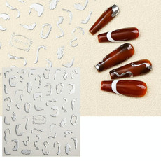 TH-1109 10pcs Frosted Transparent Back Adhesive Bronzing Smudged Nail Art Sticker
