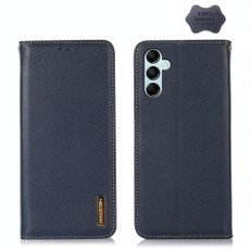For Samsung Galaxy M54 5G KHAZNEH Nappa Top Layer Cowhide Leather Phone Case(Blue)